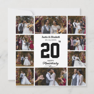 Any Happy Anniversary 10 Photo Collage Thank You Card