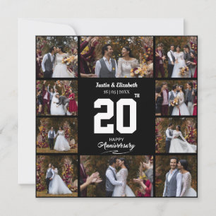 Any Happy Anniversary 10 Photo Collage Thank You Card