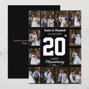 Any Happy Anniversary 12 Photo Collage Holiday Card