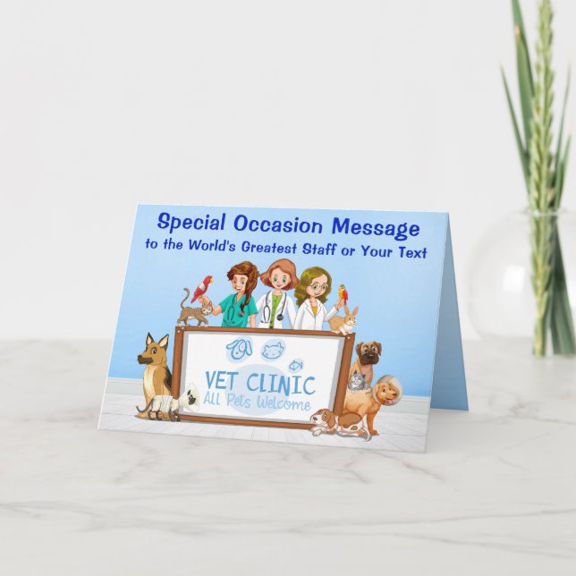 Any Holiday, Thank You Card for Veterinary Staff, (Front)