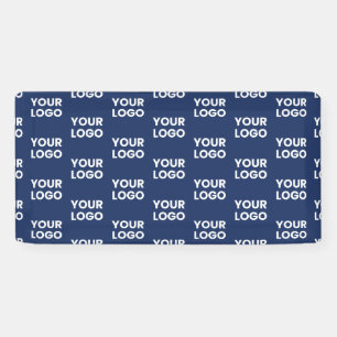Any Image or Business Logo Editable Dark Navy Blue Banner