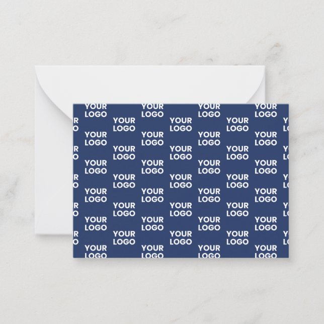 Any Image or Business Logo Editable Dark Navy Blue Card (Front)