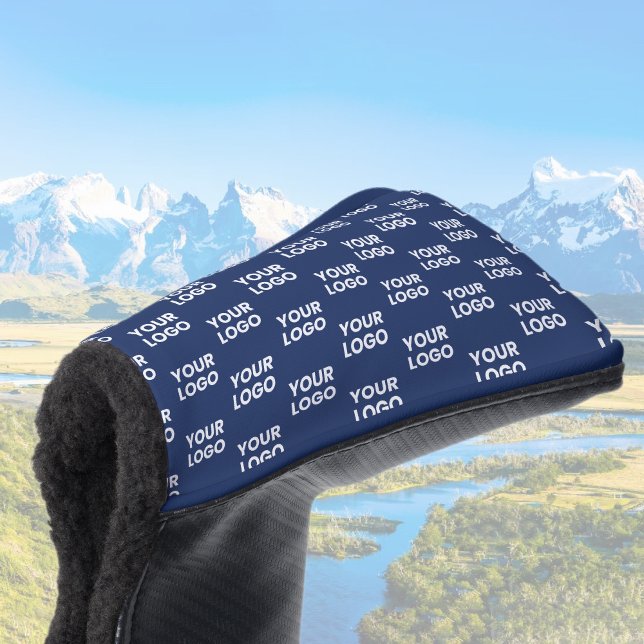 Any Image or Business Logo Editable Dark Navy Blue Golf Head Cover (Creator Uploaded)