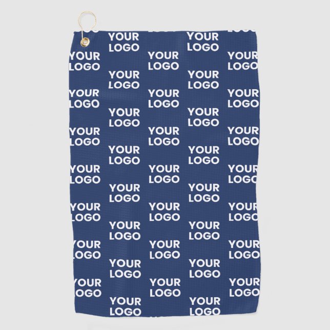 Any Image or Business Logo Editable Dark Navy Blue Golf Towel (Front)
