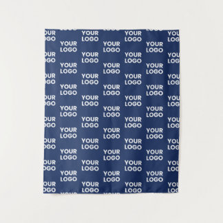 Any Image or Business Logo Editable Dark Navy Blue Tapestry