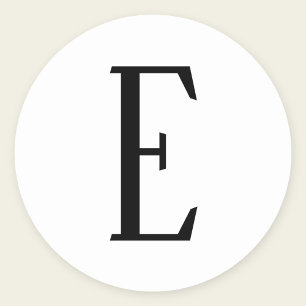 Any Letter   Black & White or DIY Colours  Classic Round Sticker