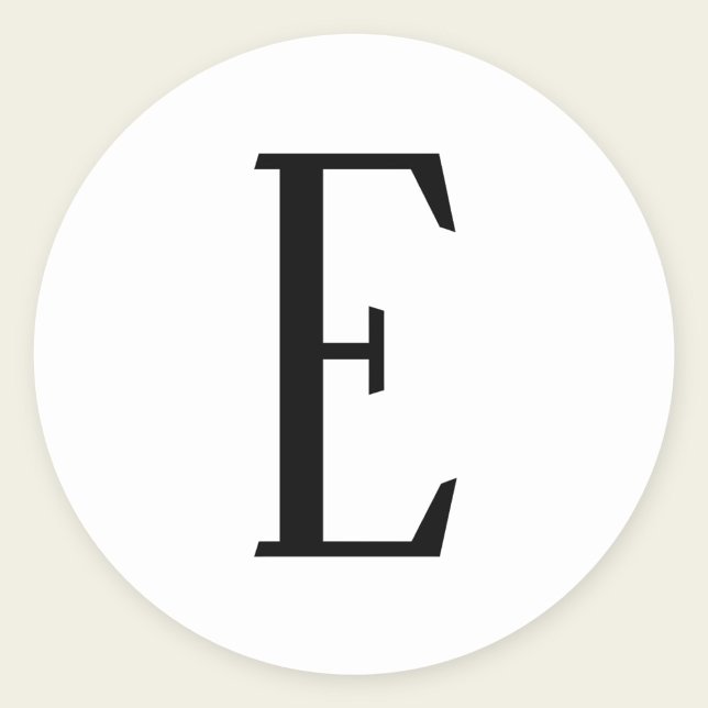 Any Letter | Black & White or DIY Colours  Classic Round Sticker (Creator Uploaded)