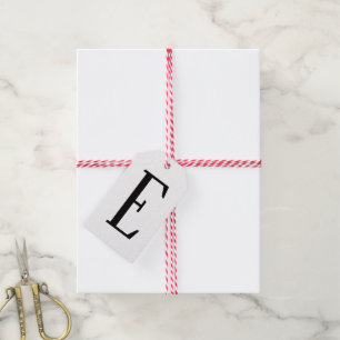 Any Letter   Black & White or DIY Colours  Gift Tags