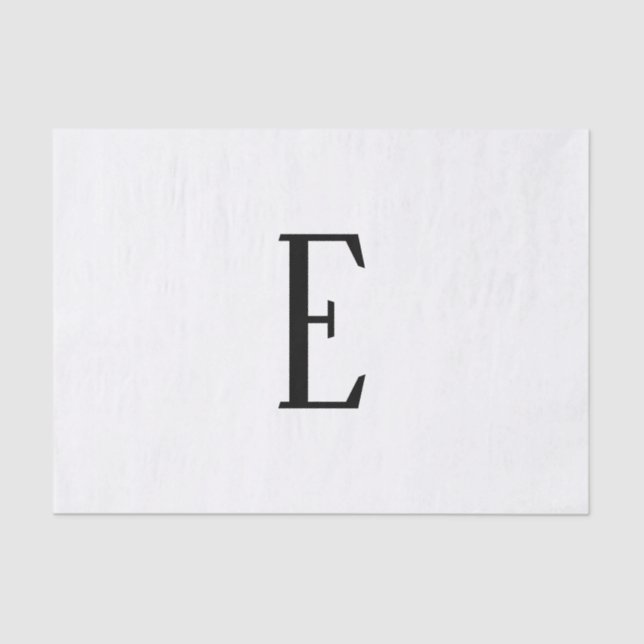 Any Letter | Black & White or DIY Colours  Tissue Paper (Front)