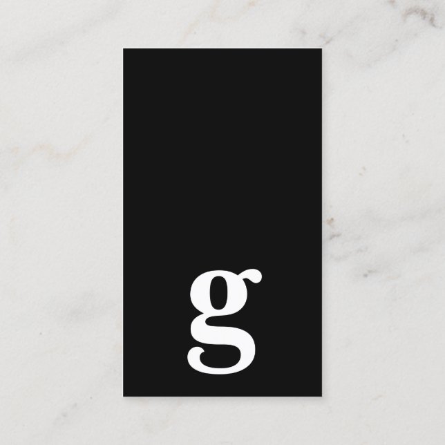 Any letter, Simple Deluxe black and white  Business Card (Back)