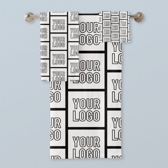 Any Logo or Image Repeating Pattern Bath Towel Set (Creator Uploaded)