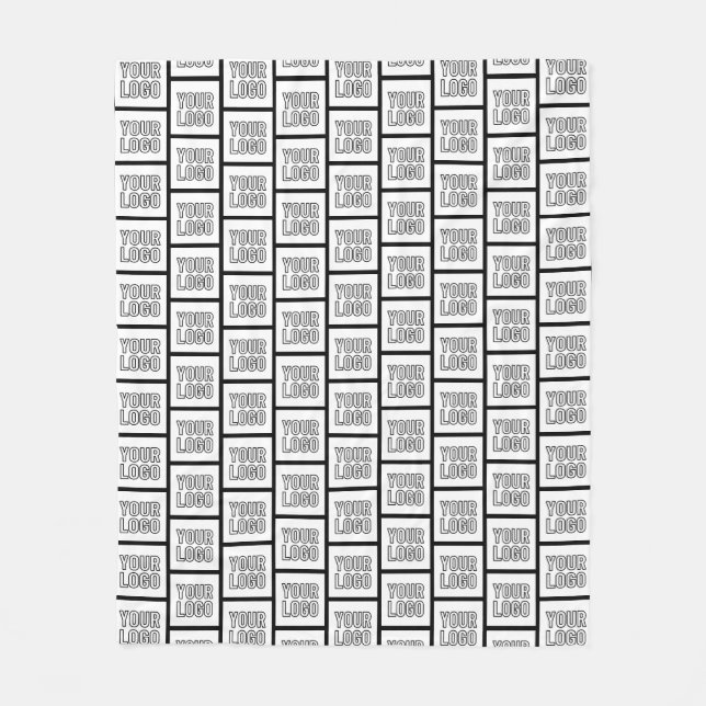 Any Logo or Image Repeating Pattern Fleece Blanket (Front)