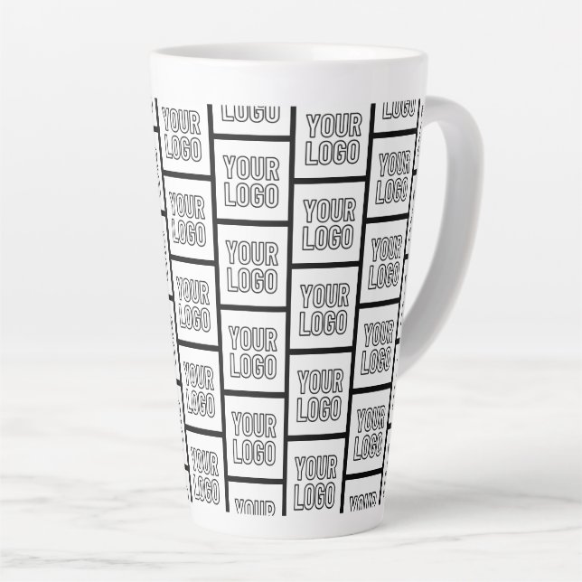 Any Logo or Image Repeating Pattern Latte Mug (Right Angle)