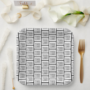 Any Logo or Image Repeating Pattern Paper Plate