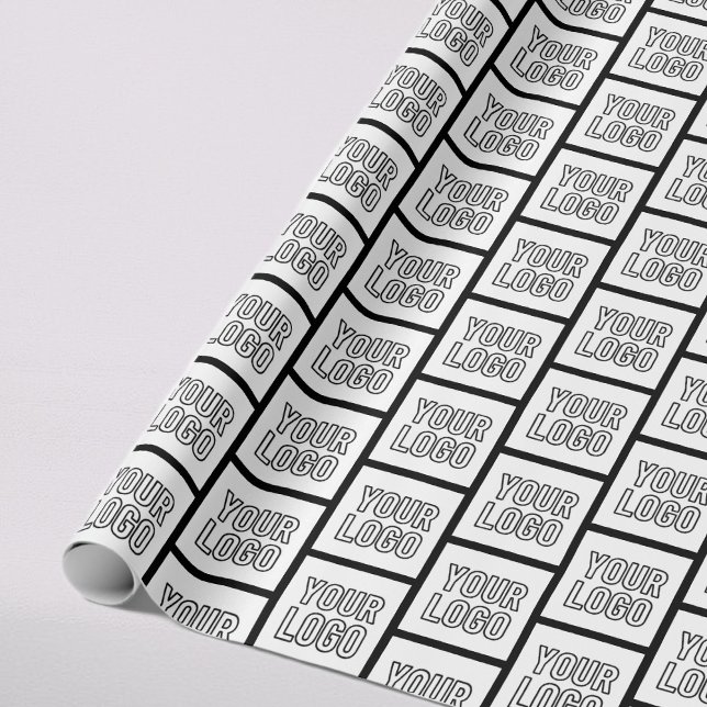 Any Logo or Image Simple Modern Repeating Pattern Wrapping Paper (Creator Uploaded)