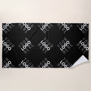 Any Logo or Uploaded Image Scattered Pattern Beach Towel