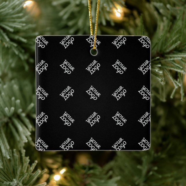 Any Logo or Uploaded Image | Scattered Pattern  Ceramic Ornament (Tree)
