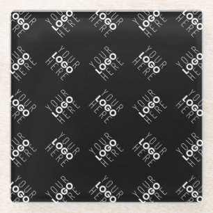 Any Logo or Uploaded Image Scattered Pattern Glass Coaster