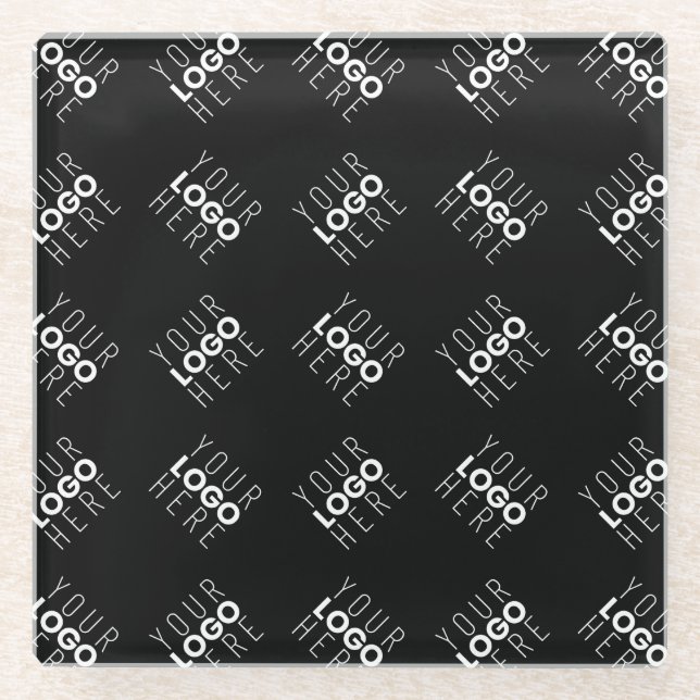 Any Logo or Uploaded Image | Scattered Pattern  Glass Coaster (Front)