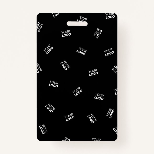 Any Logo or Uploaded Image | Scattered Pattern  ID Badge (Front)