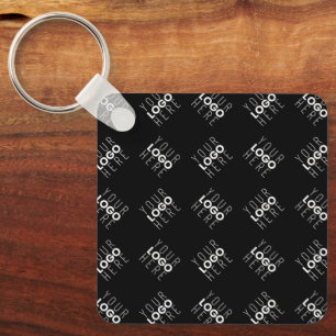 Any Logo or Uploaded Image Scattered Pattern Key Ring