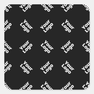 Any Logo or Uploaded Image   Scattered Pattern  Square Sticker