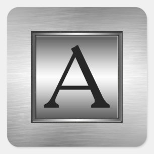 Any Monogram, Initial, Brushed Metal Look Stickers