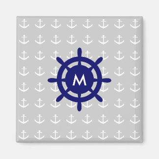 Any Monogram Nautical Anchor Magnet