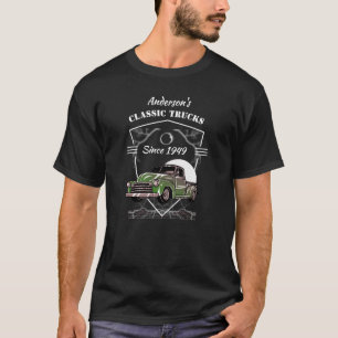 Any Name Classic Trucks Date Green Chevy Pickup  T-Shirt