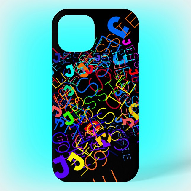 Any Name Customisable Bright Colours & Black Case-Mate iPhone Case (Creator Uploaded)