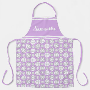 Any Name Cute Floral Daisy Pattern All-Over Print Apron