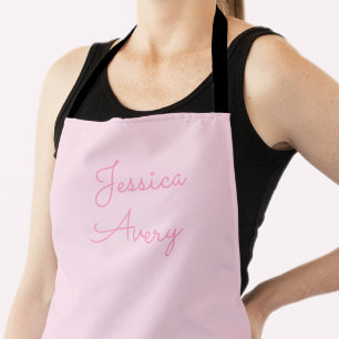 Any Name   Cute Pink Cursive Apron