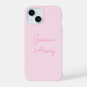 Any Name Cute Pink Cursive iPhone 15 Case