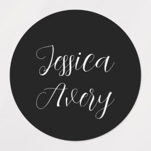 Any Name   Elegant Editable White Script on Black
