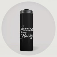 Any Name | Elegant Vintage White Script on Black