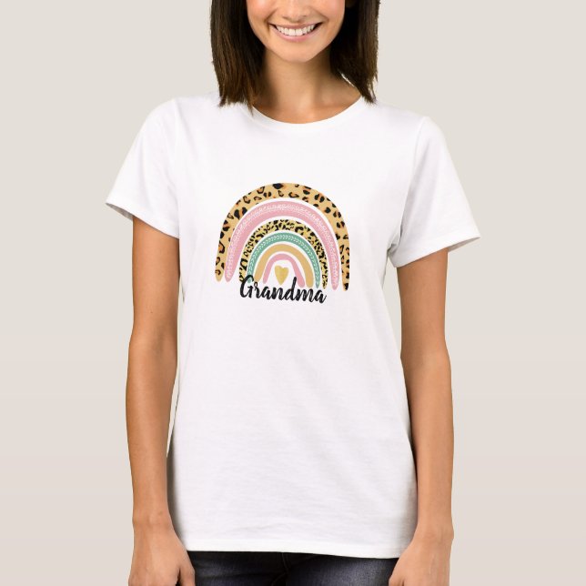 Any Name Mum Mummy Grandma Boho Rainbow Matching T T-Shirt (Front)