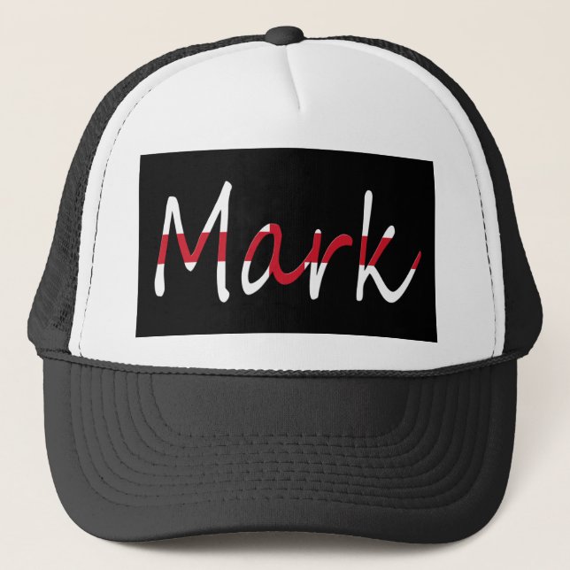 Any Name overlaid on English Flag thcnt Trucker Hat (Front)