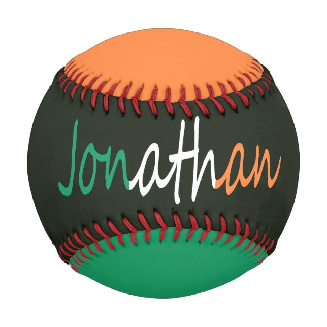 Any Name Overlaid On Irish Flag bbcnt Baseball (Back)