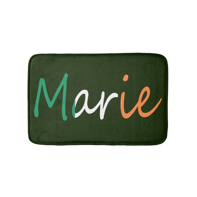 Any Name overlaid on Irish Flag bmcnt Bath Mat (Front)