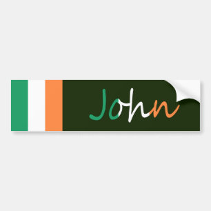 Any Name Overlaid On Irish Flag bscnt Bumper Sticker
