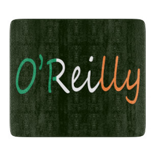 Any Name overlaid on Irish Flag cbcn Cutting Board