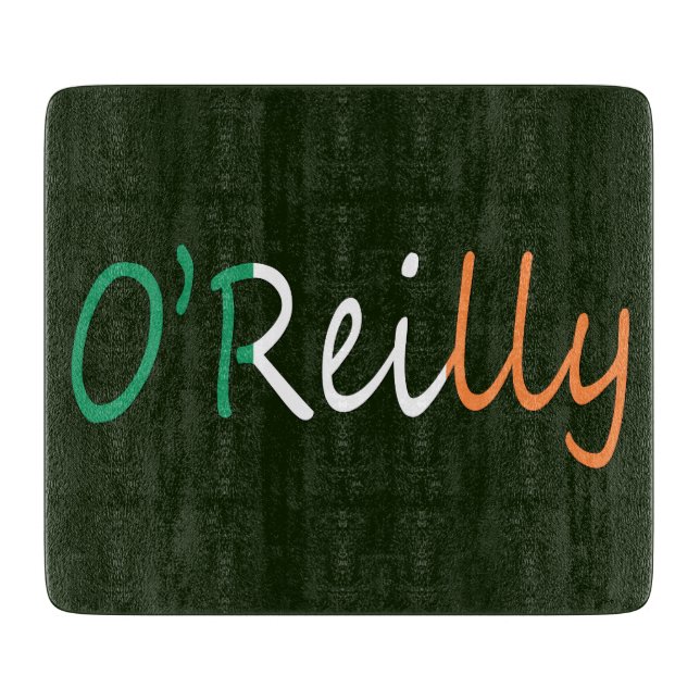 Any Name overlaid on Irish Flag cbcnt Cutting Board (Front)