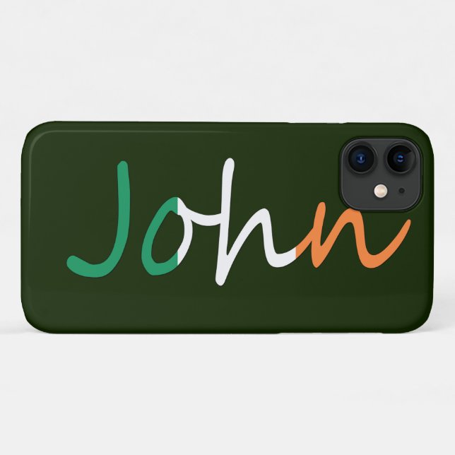Any Name overlaid on Irish Flag iphcnt Case-Mate iPhone Case (Back (Horizontal))