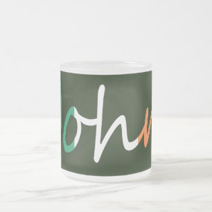 Any Name overlaid on Irish Flag mugcn Frosted Glass Coffee Mug