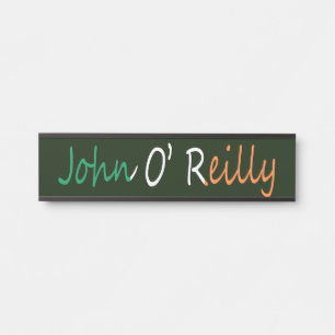 Any Name Overlaid On Irish Flag npcn Door Sign