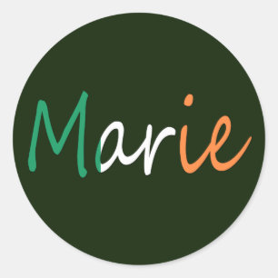 Any Name overlaid on Irish Flag stkcnt Classic Round Sticker