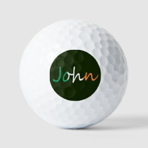Any Name overlaid on Irish Flag va gbcnt Golf Balls