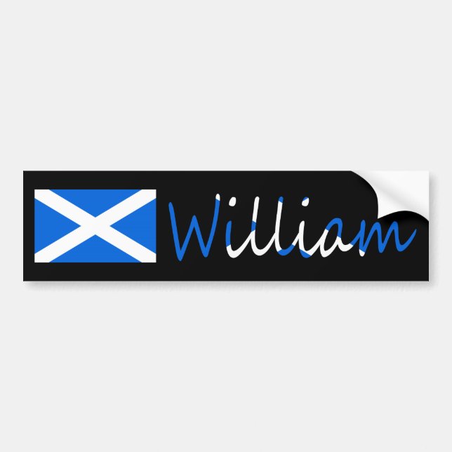 Any name overlaid on Scottish flag bscnt Bumper Sticker (Front)