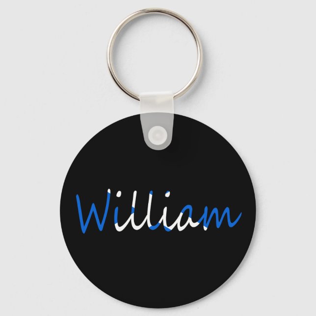 Any Name overlaid on Scottish Flag kccnt Key Ring (Front)