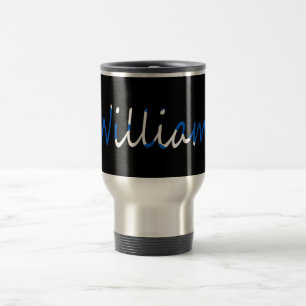 Any Name overlaid on Scottish Flag mugt Travel Mug